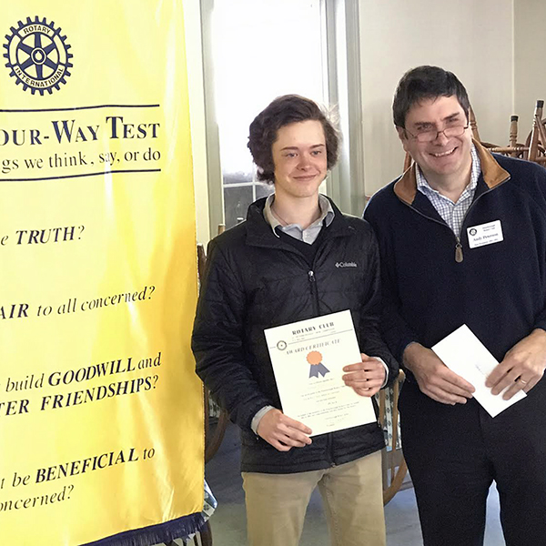 Featured image of article: Rowan Tyne Winner Of Rotary Speech Contest