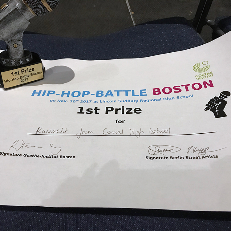Featured image of article: ConVal Trio “Kussecht” Wins Boston Hip Hop Battle