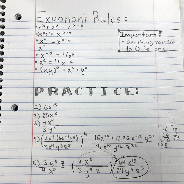 Featured image of article: Students Practice Exponent Rules In Algebra 2 Class