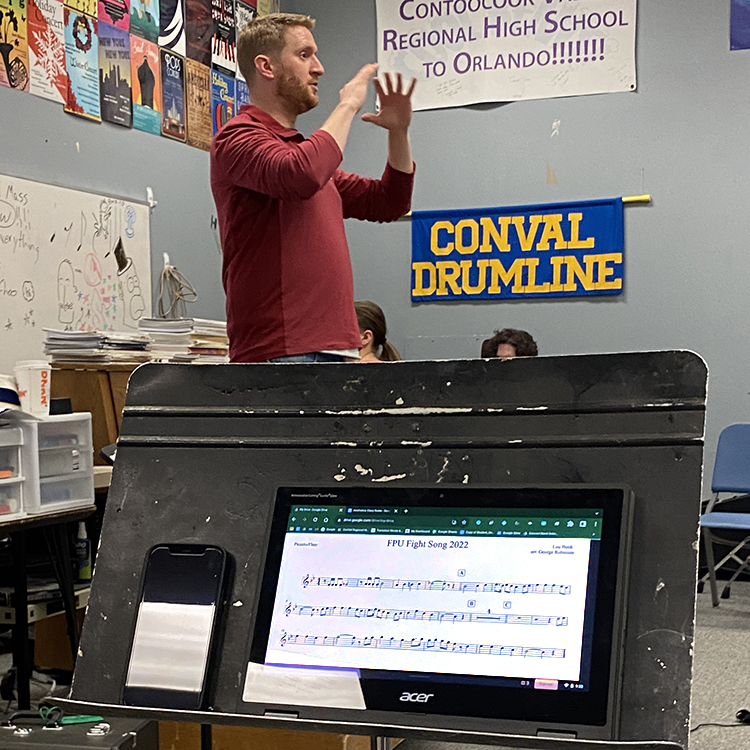 Featured image of article: Franklin Pierce University Band Director Visits ConVal